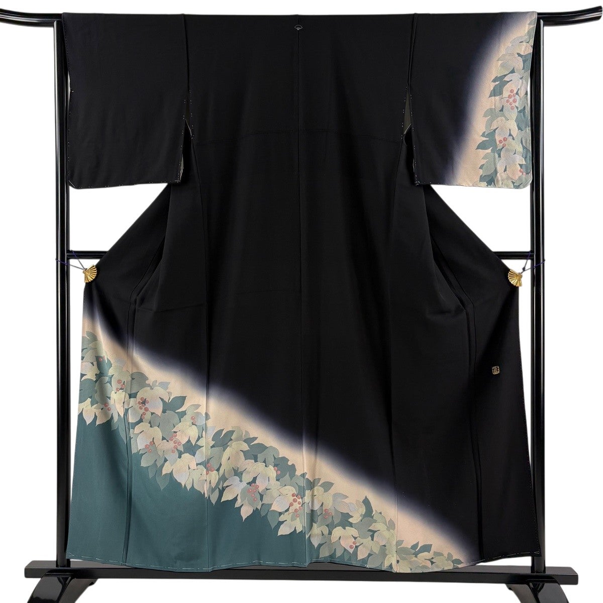 美品】 付下げ 身丈165.5cm 裄丈65.5cm M 袷 袋帯セット 裾ぼかし 灰紫