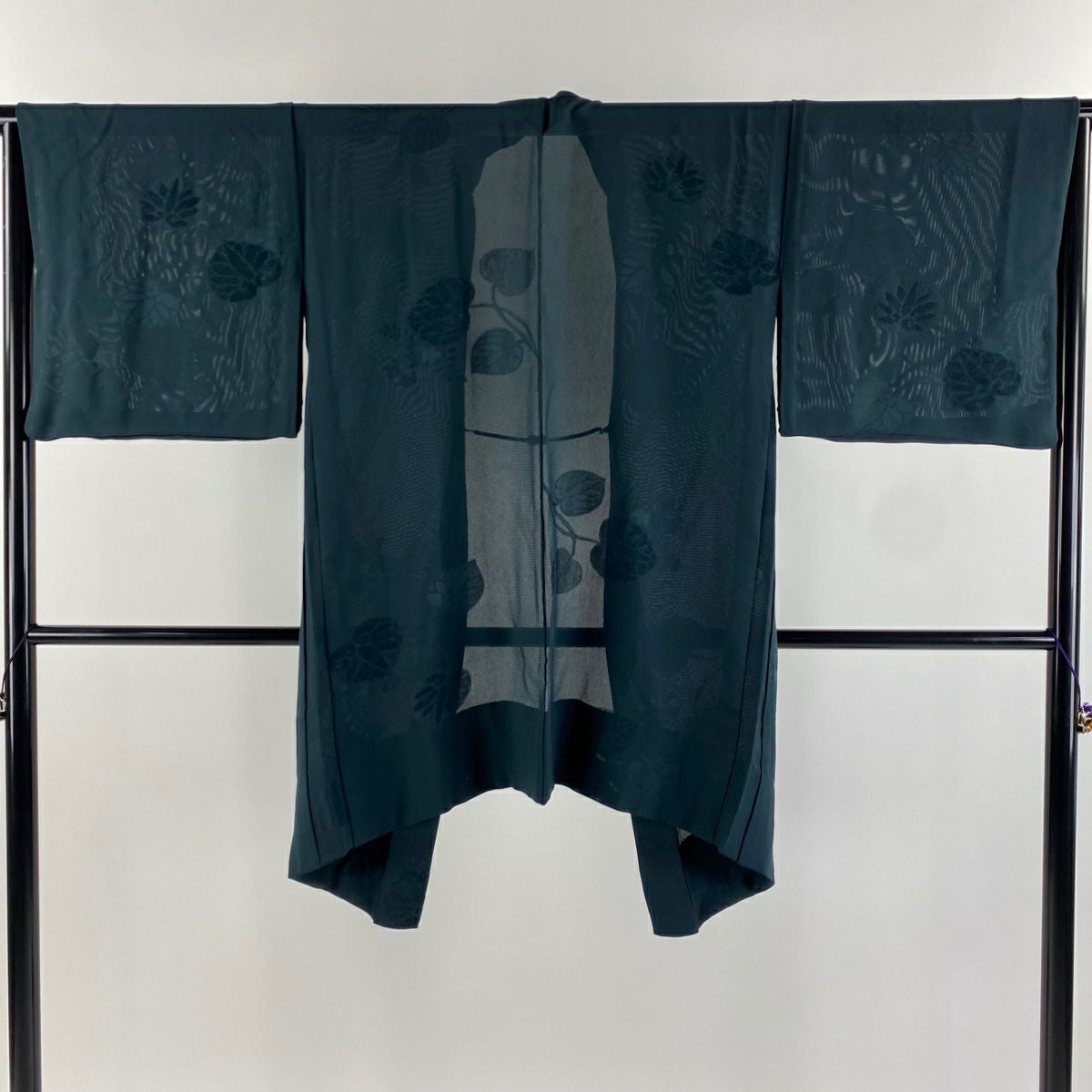 羽織 身丈90cm 裄丈66.5cm M 葵 深緑 正絹 美品 逸品｜中古・古着