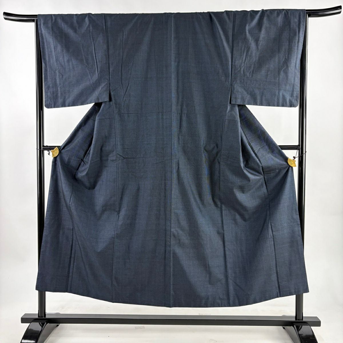 美品】 男着物 身丈148.5cm 裄丈73cm L 袷 アンサンブル 紬 亀甲絣 