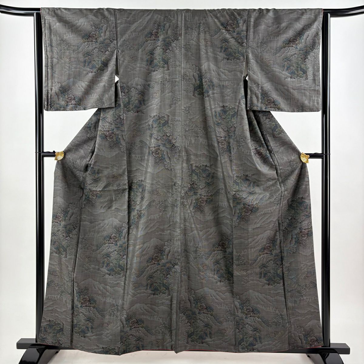 反物 秀品 紬 十字絣 焦茶色 正絹｜中古・古着・リサイクル着物通販