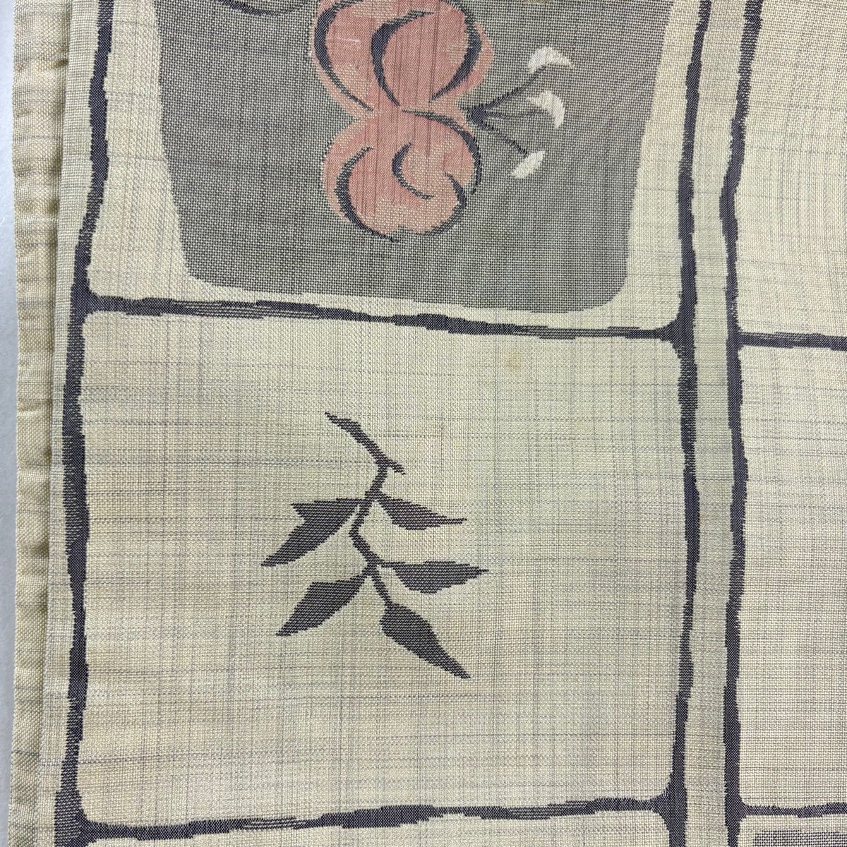 袋帯 秀品 関西仕立て 枝花 鳥 ベージュ 六通 正絹｜中古・古着