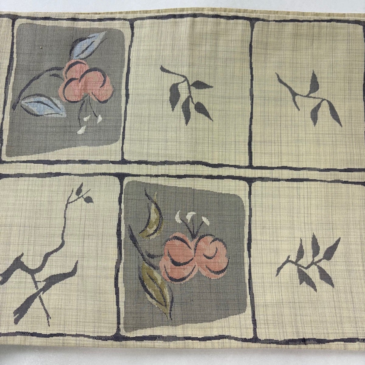 袋帯 秀品 関西仕立て 枝花 鳥 ベージュ 六通 正絹｜中古・古着