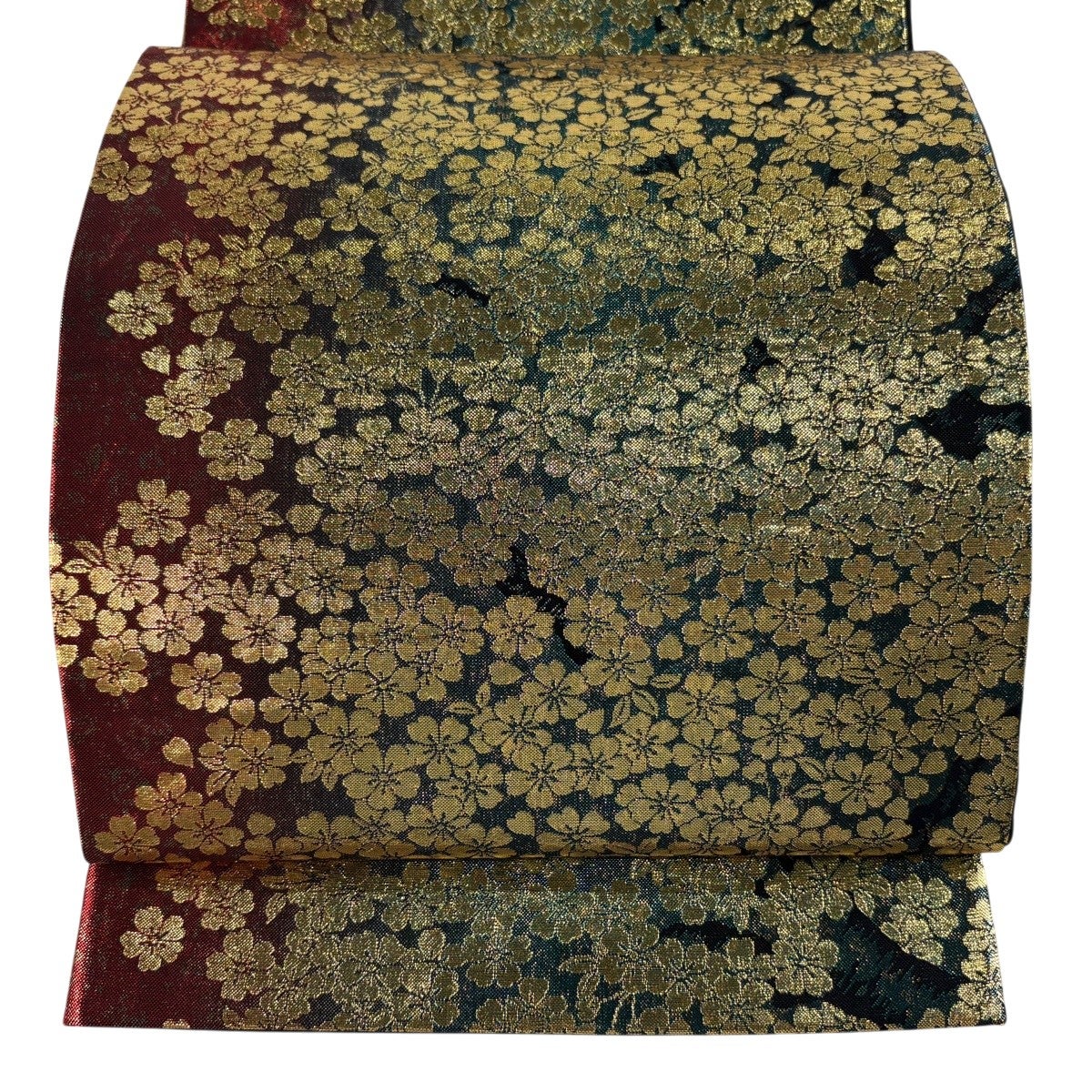 袋帯 秀品 草花 鳥 箔 金色 お太鼓柄 正絹｜中古・古着・リサイクル