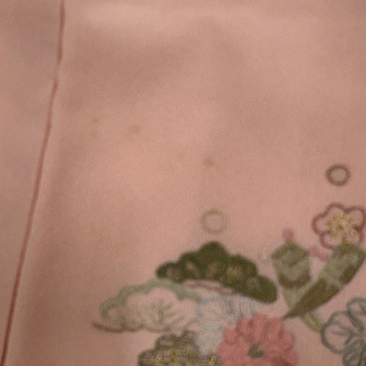50%OFF 付下げ 身丈158.5cm 裄丈62cm S 袷 花丸文 蔓帯 金糸 刺繍 薄