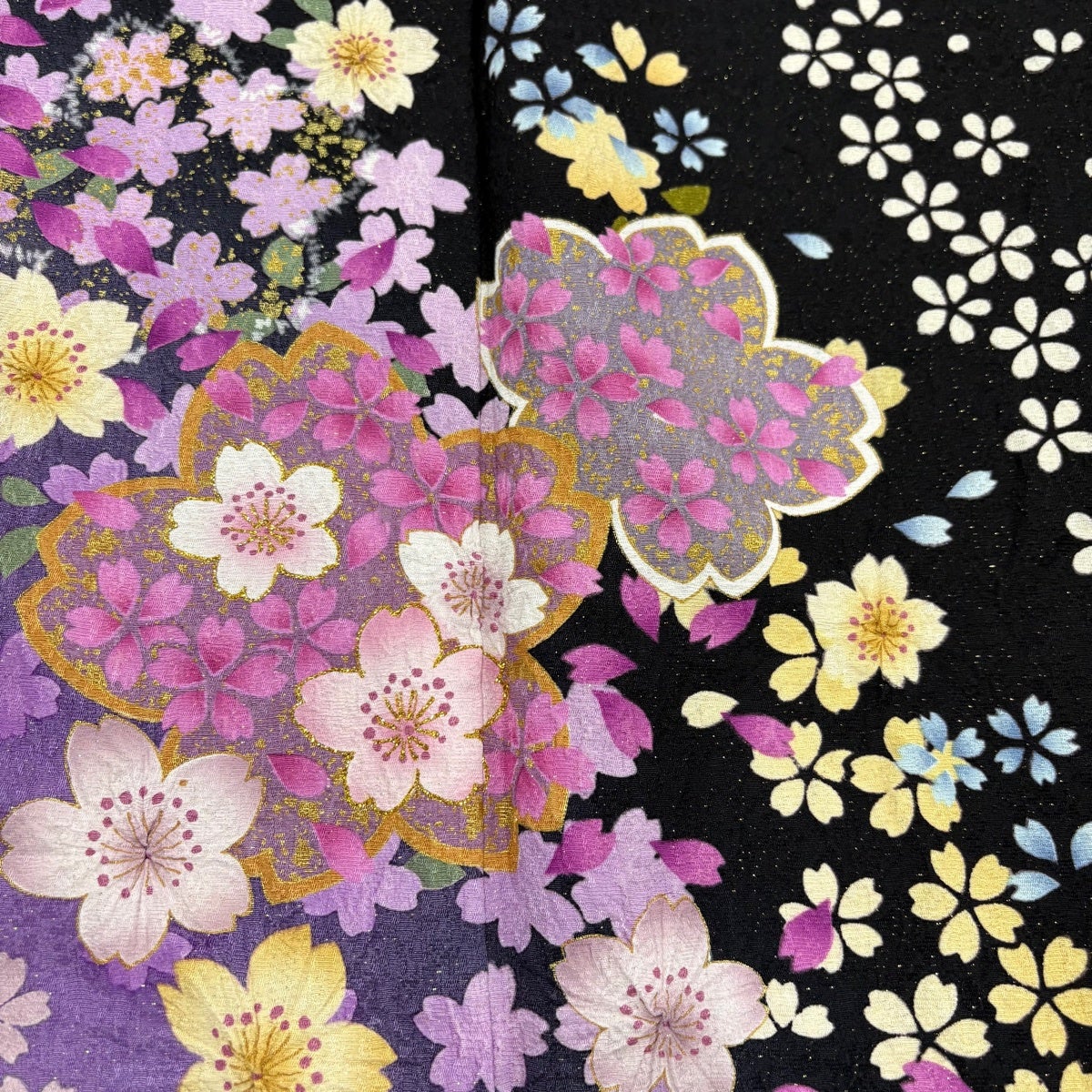 美品】 振袖 身丈161.5cm 裄丈66cm M 袷 袋帯フルセット 鈴乃屋 桜