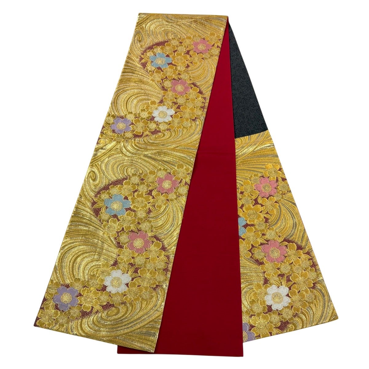 美品】 振袖 身丈161.5cm 裄丈66cm M 袷 袋帯フルセット 鈴乃屋 桜