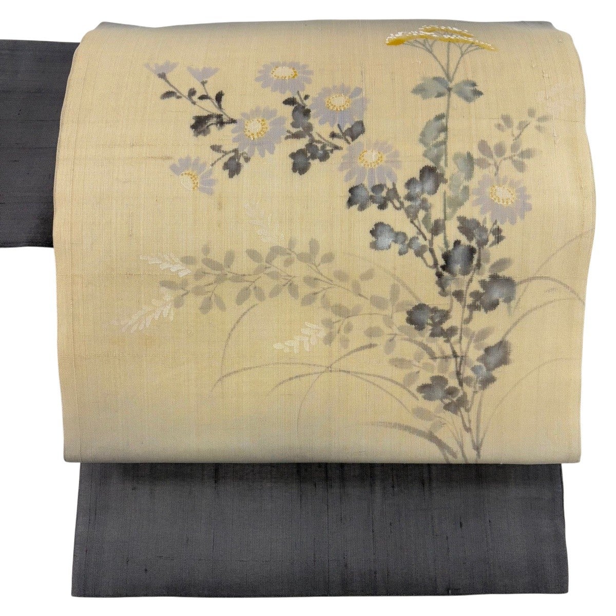 名古屋帯 秀品 夏帯 絽 笹 刺繍 ベージュ 正絹｜中古・古着