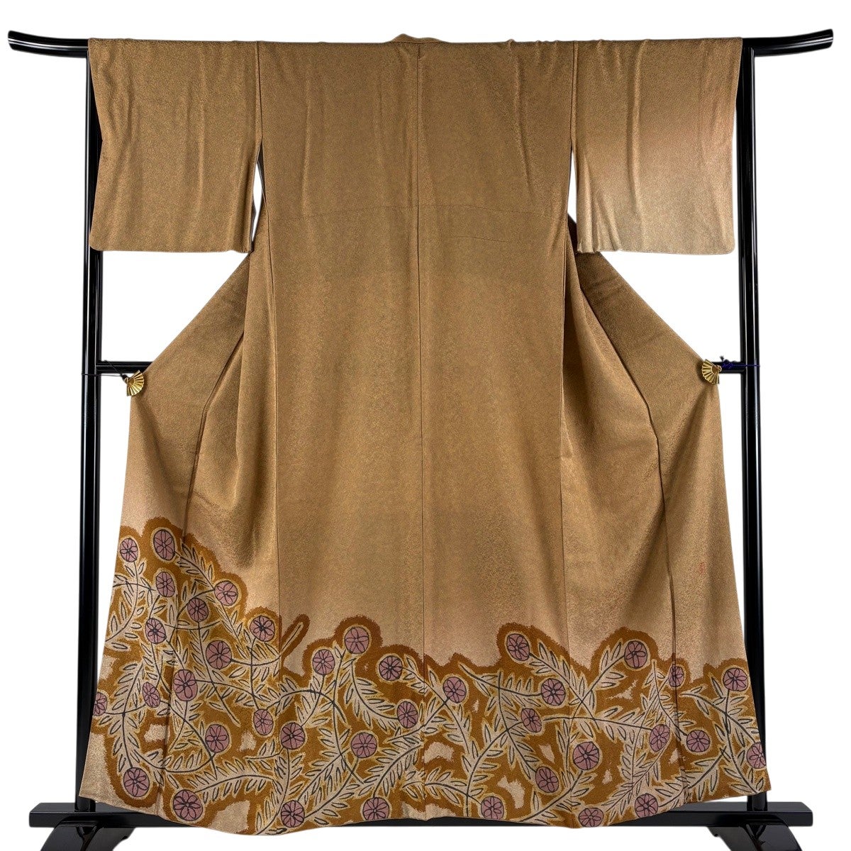 美品】 付下げ 身丈162.5cm 裄丈65.5cm M 袷 やまと 落款あり 草花