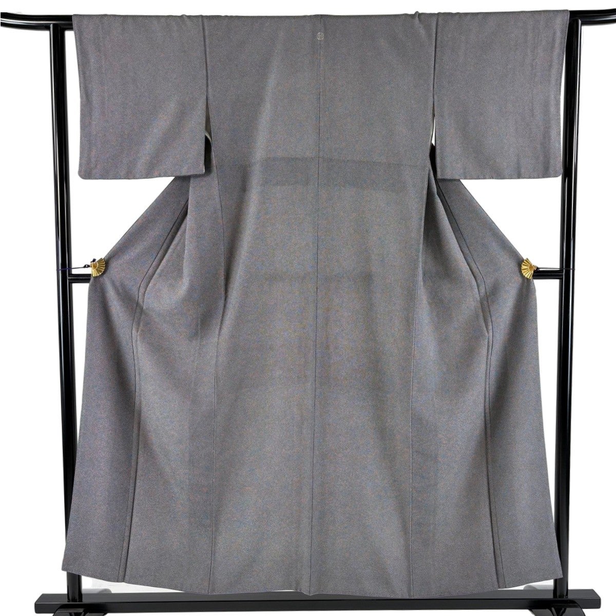 7714■　ややスリム　正絹江戸小紋 　極鮫　蒸栗色系　作家物　美品 美品】 江戸小紋 身丈162cm 裄丈62cm S 単衣 落款あり 鮫柄 黒 正絹 秀