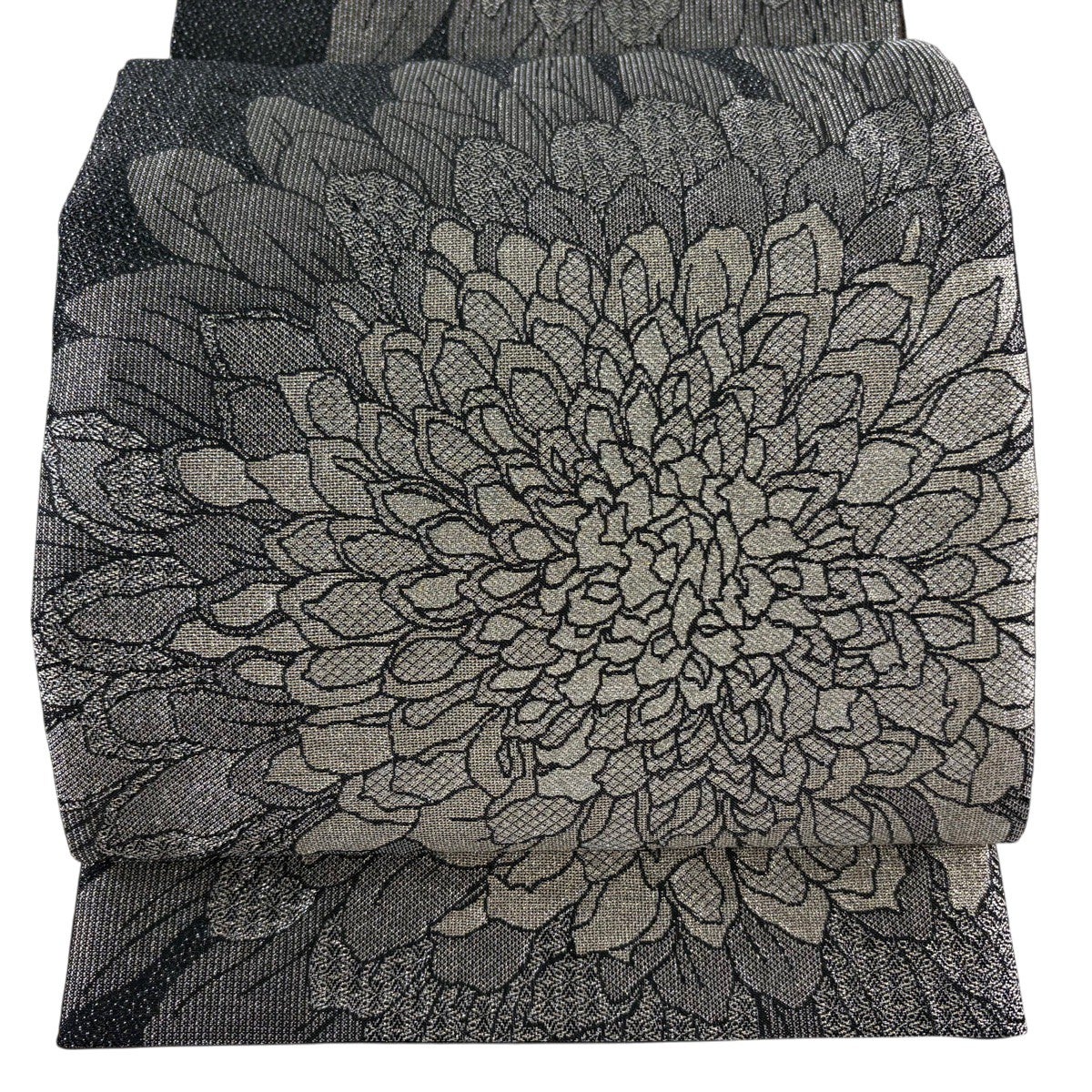 特選 袋帯 中古 リサイクル 斉藤上太郎 ビーズ刺繍 黒色 銀 A874-10 特選 袋帯 中古 リサイクル 斉藤上太郎 ビーズ刺繍 黒色 銀 A874-10の