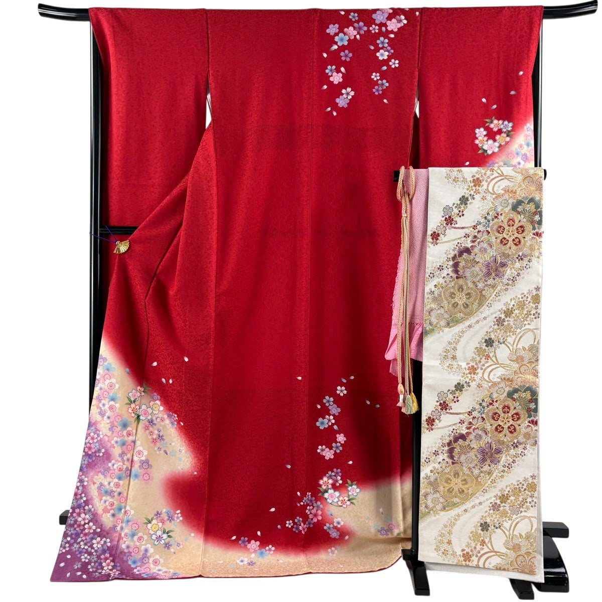 新品　ほぼ美品　袷　正絹　振袖　友禅　フルセット　7点　身丈163 裄丈69 新品 ほぼ美品 袷 正絹 振袖 友禅 フルセット 7点 身丈163 裄丈69