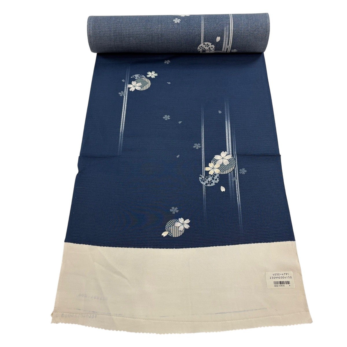 反物 秀品 付下げ 夏物 絽 草花 芝 青灰色 正絹｜中古・古着