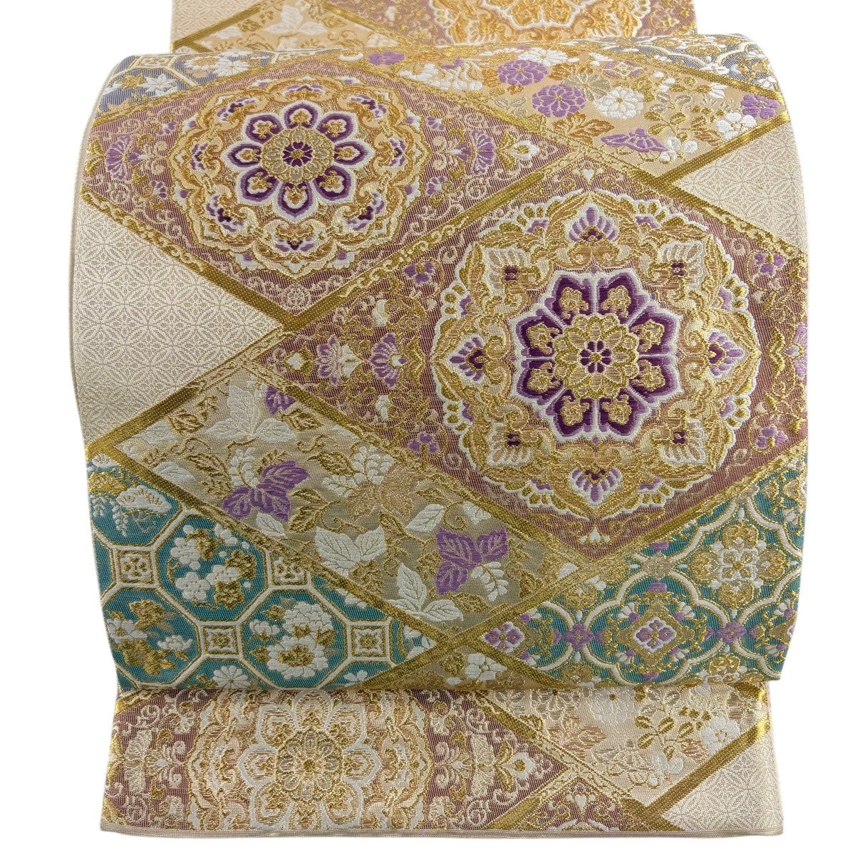 美品】 袋帯 逸品 じゅらく 落款あり じゅらく帝王紫 華文 蜀江文 金糸