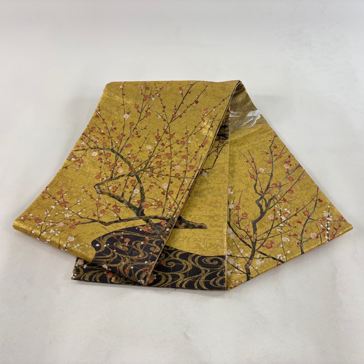 20%OFF 【美品】 丸帯 逸品 紅白梅図屏風 松島図屏風 金糸 箔 金色
