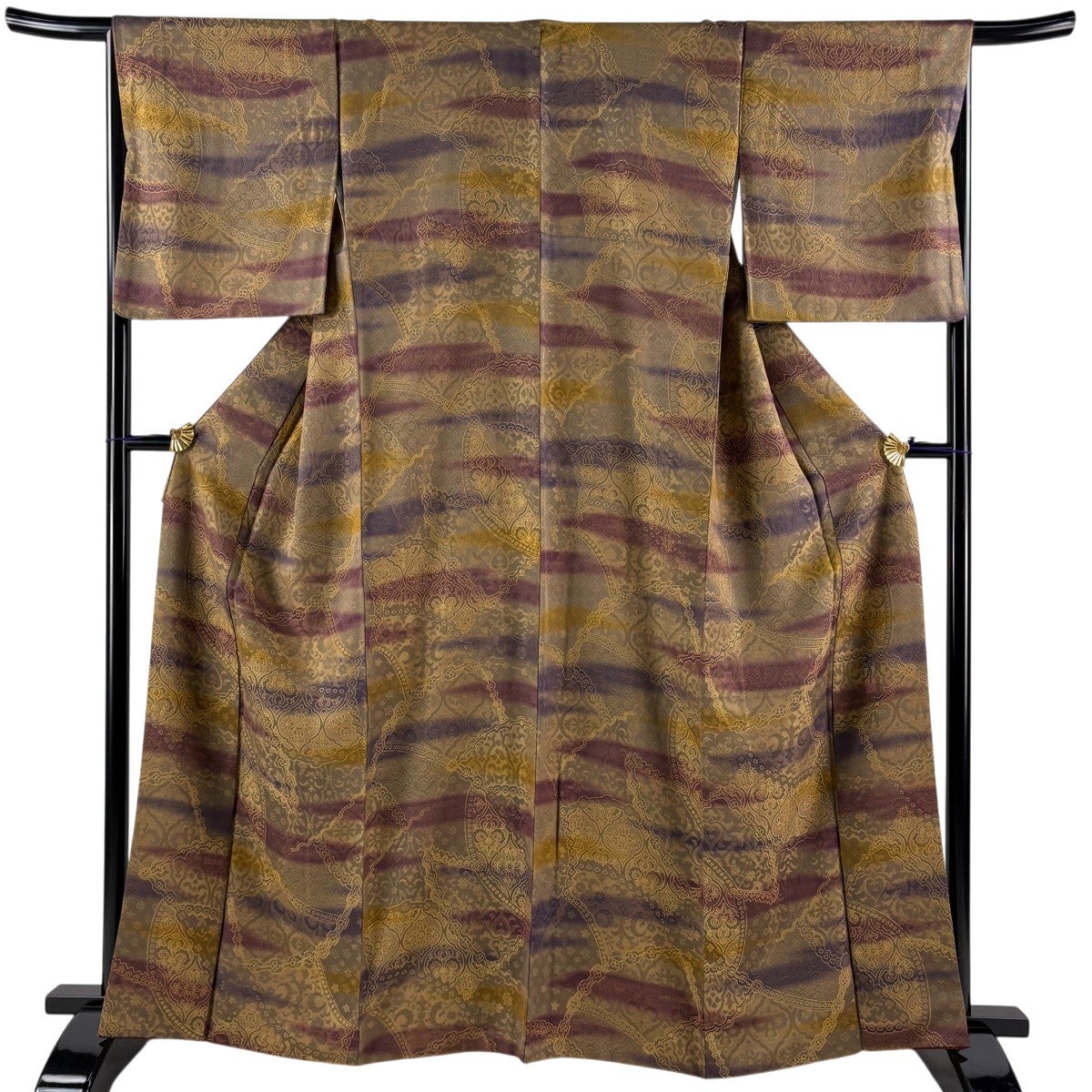 【美品】 小紋 身丈158.5cm 裄丈63cm 正絹 逸品 【中古】 美品】 小紋 身丈158.5cm 裄丈63cm S 袷 前田仁仙 落款あり 連珠文 花