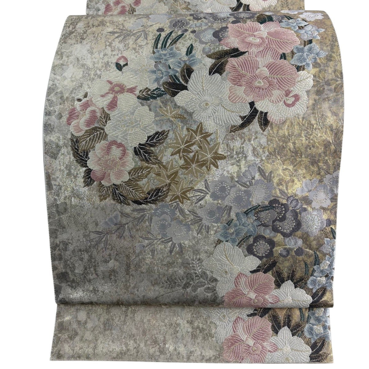 正絹✿二重箔 佐賀錦 正倉院花文 金銀糸 袋帯 正絹✿二重箔佐賀錦正倉