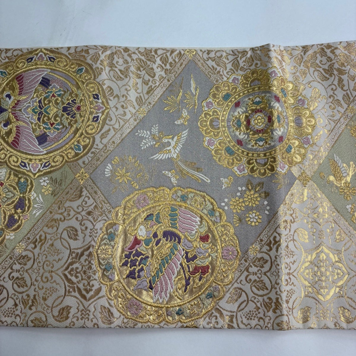 K専用中古美品 高級袋帯 鳳華秀宝文 華やか 金糸 緑地□N80624-13 K