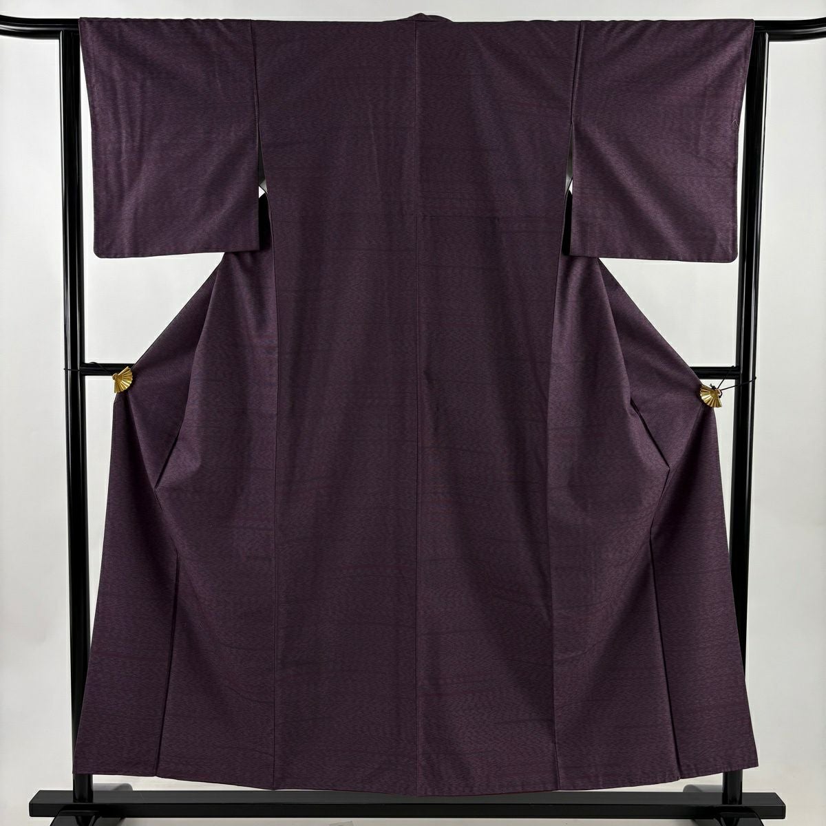 美品】 小紋 身丈157cm 裄丈62cm S 袷 幾何学 赤紫 正絹 秀品｜中古