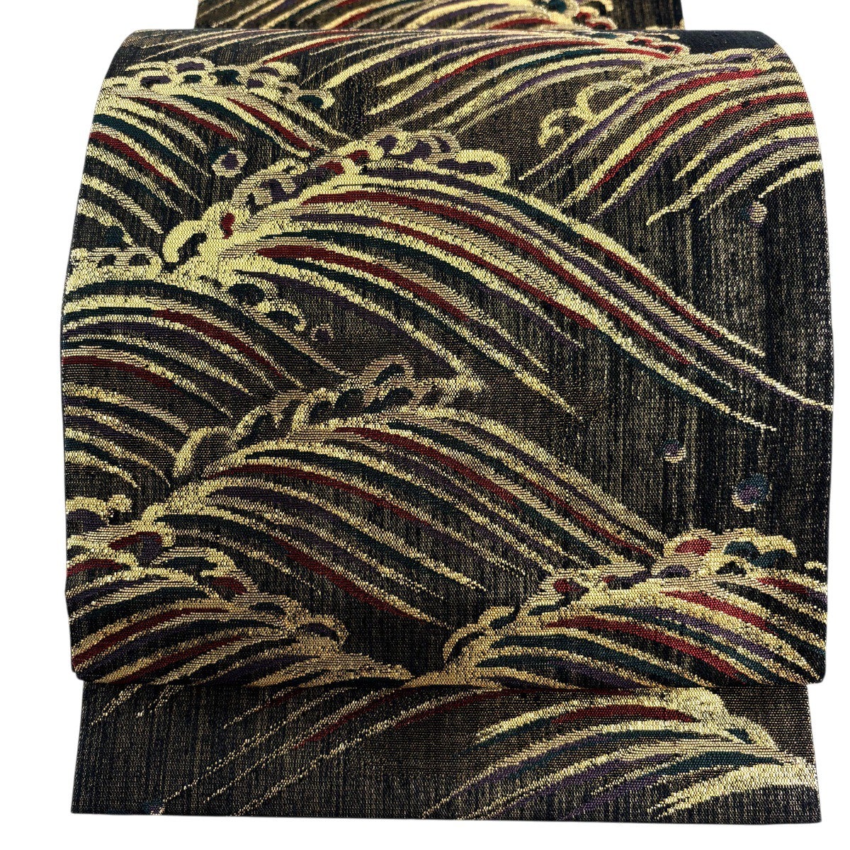 袋帯 逸品 立涌 華文 金糸 箔 ベージュ 六通 正絹｜中古・古着