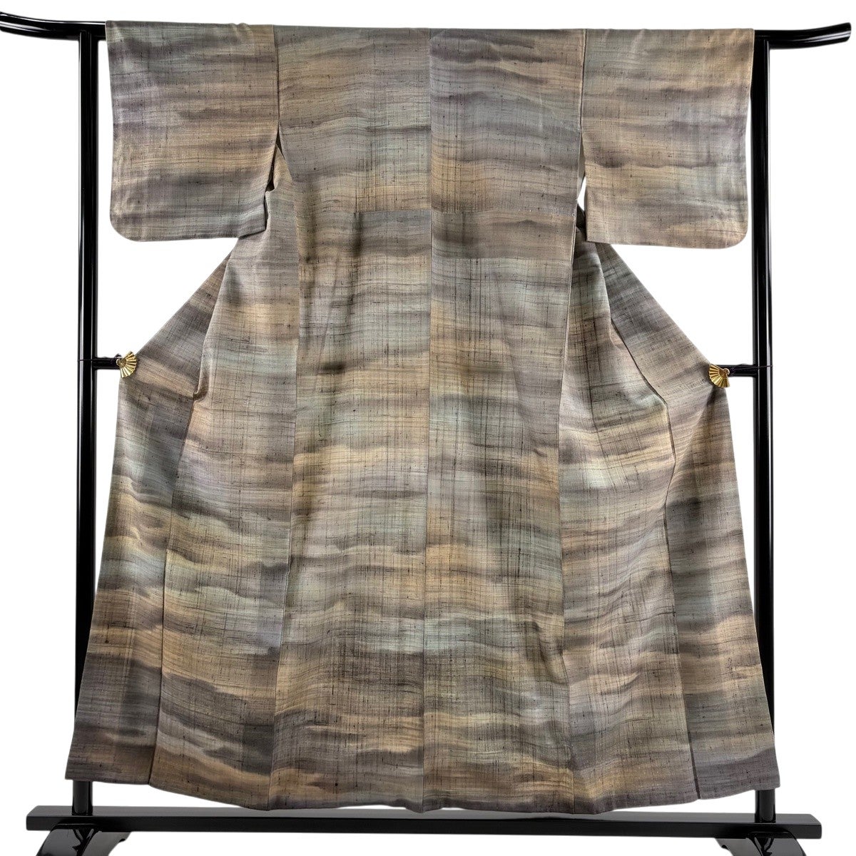 美品】 付下げ 身丈154.5cm 裄丈62cm S 紗絽袷 菖蒲 銀彩 濃紫 正絹
