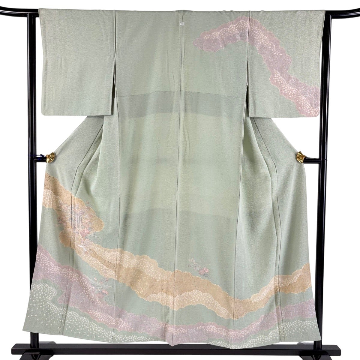 50%OFF 訪問着 身丈155cm 裄丈63cm S 袷 鏡裏文 花唐草 金銀彩 ぼかし