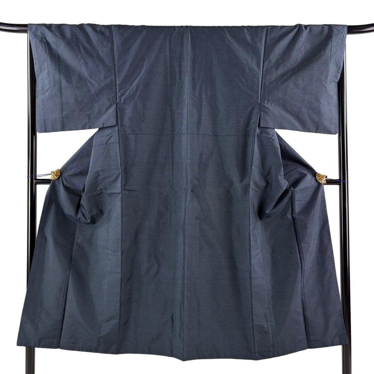 男着物 身丈146cm 裄丈70cm M 袷 紬 紺色 正絹 秀品｜中古・古着