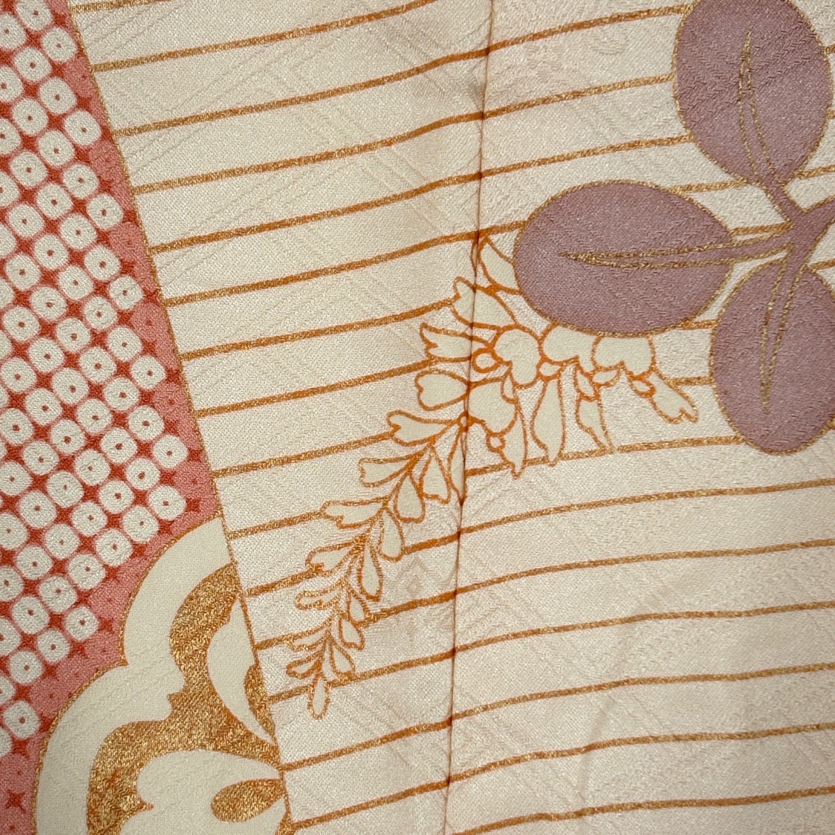 振袖 身丈168.5cm 裄丈67.5cm L 七宝 金糸金通し 朱色正絹名品 振袖