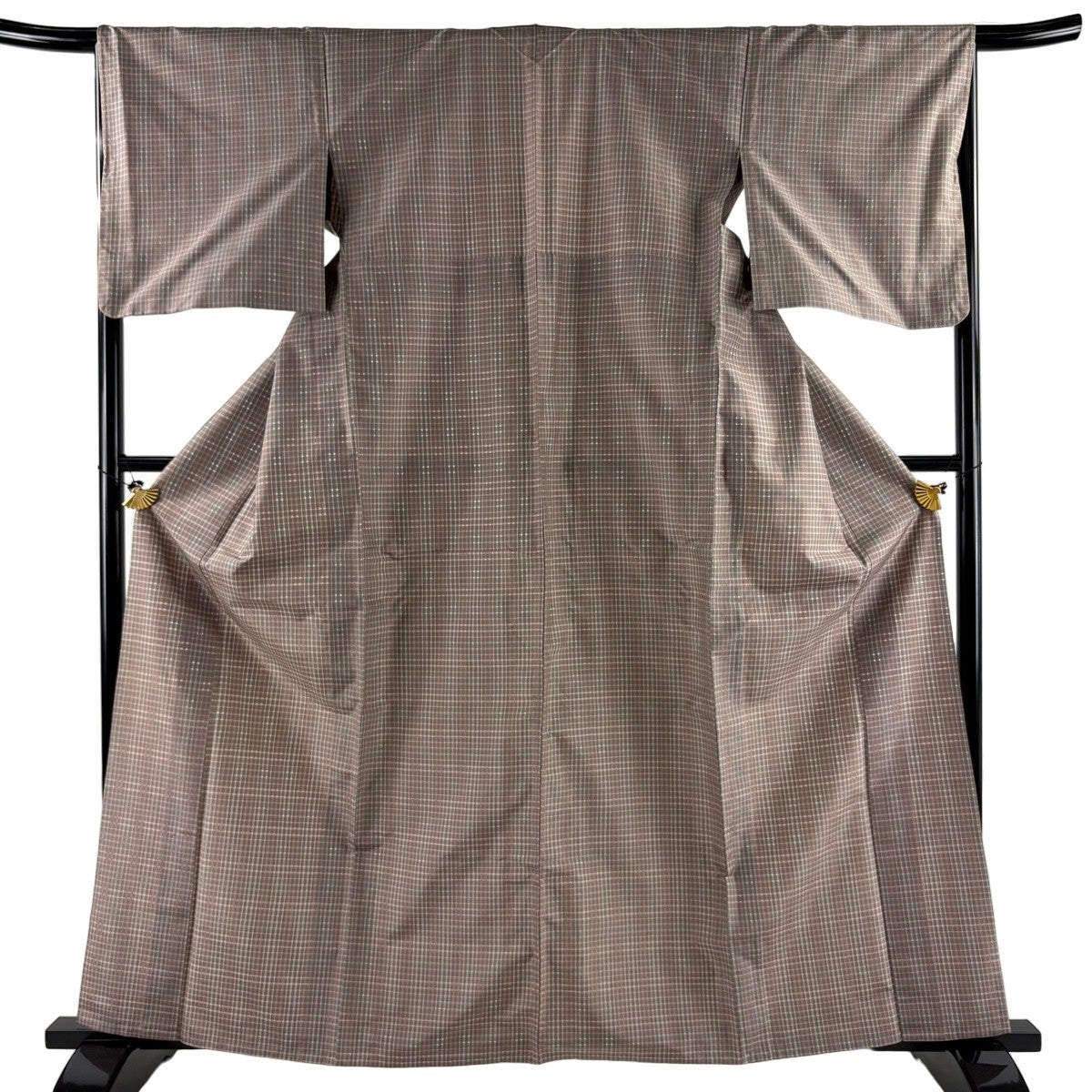 紬 逸品 身丈156cm 裄丈64cm 正絹 【中古】 紬 身丈156.5cm 裄丈64cm M 袷 横縞 黒 正絹 優品｜中古・古着