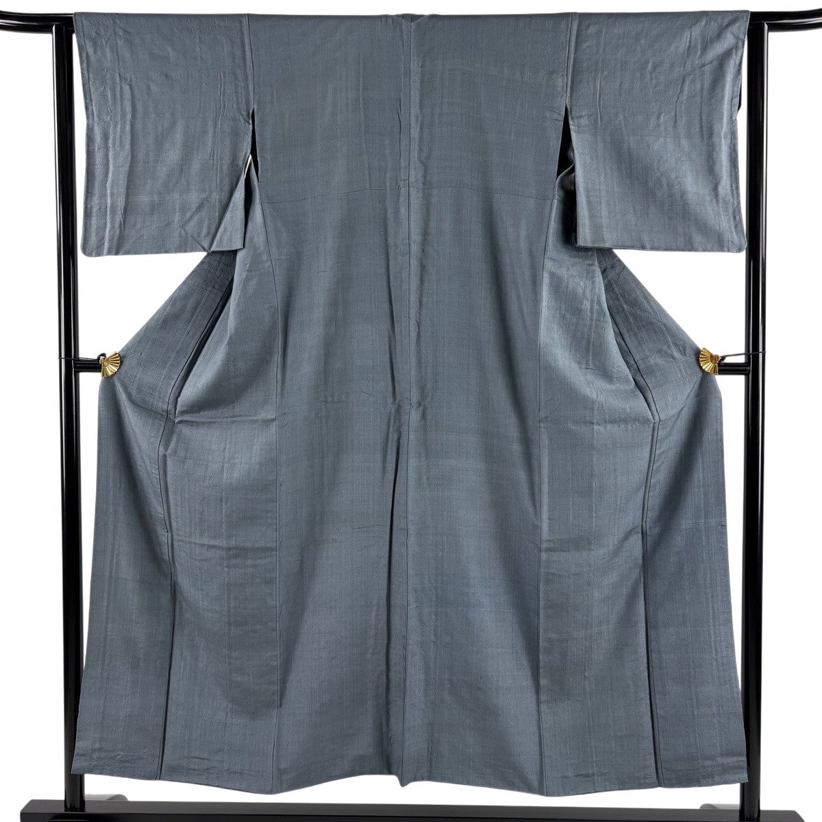 紬 身丈160.5cm 裄丈63cm S 袷 笠松 花 濃紺 正絹 名品｜中古・古着