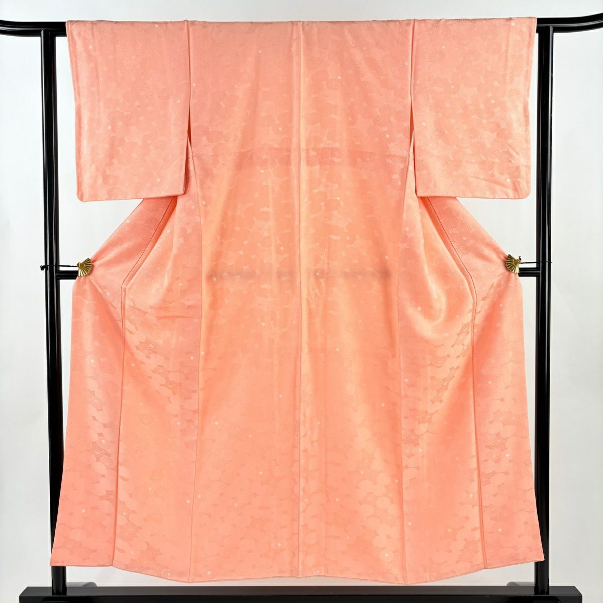 付下げ 身丈153cm 裄丈61cm 正絹 秀品 【中古】 付下げ 身丈153cm 裄丈66cm M 袷 地紋 幾何学模様 紋意匠 茶緑色 正絹