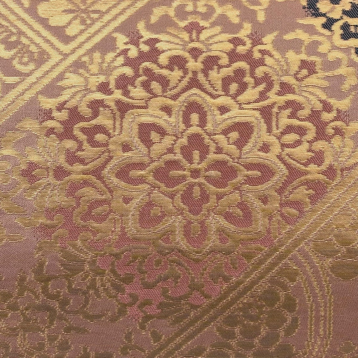 美品】 名古屋帯 優品 華文 草花 箔 灰桜 正絹｜中古・古着