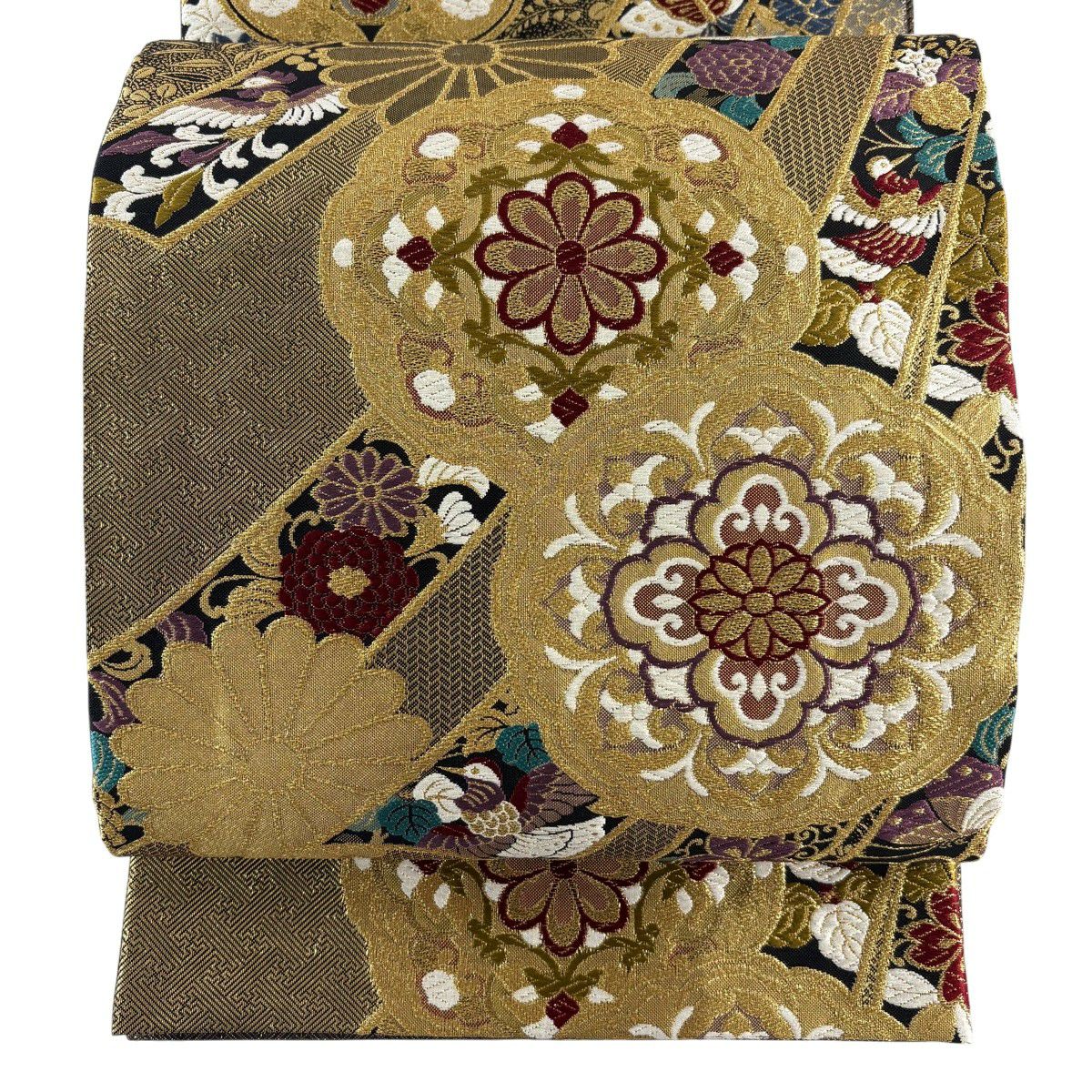 美品】 訪問着 身丈161cm 裄丈67.5cm L 袷 袋帯セット 辻が花柄 銀通し