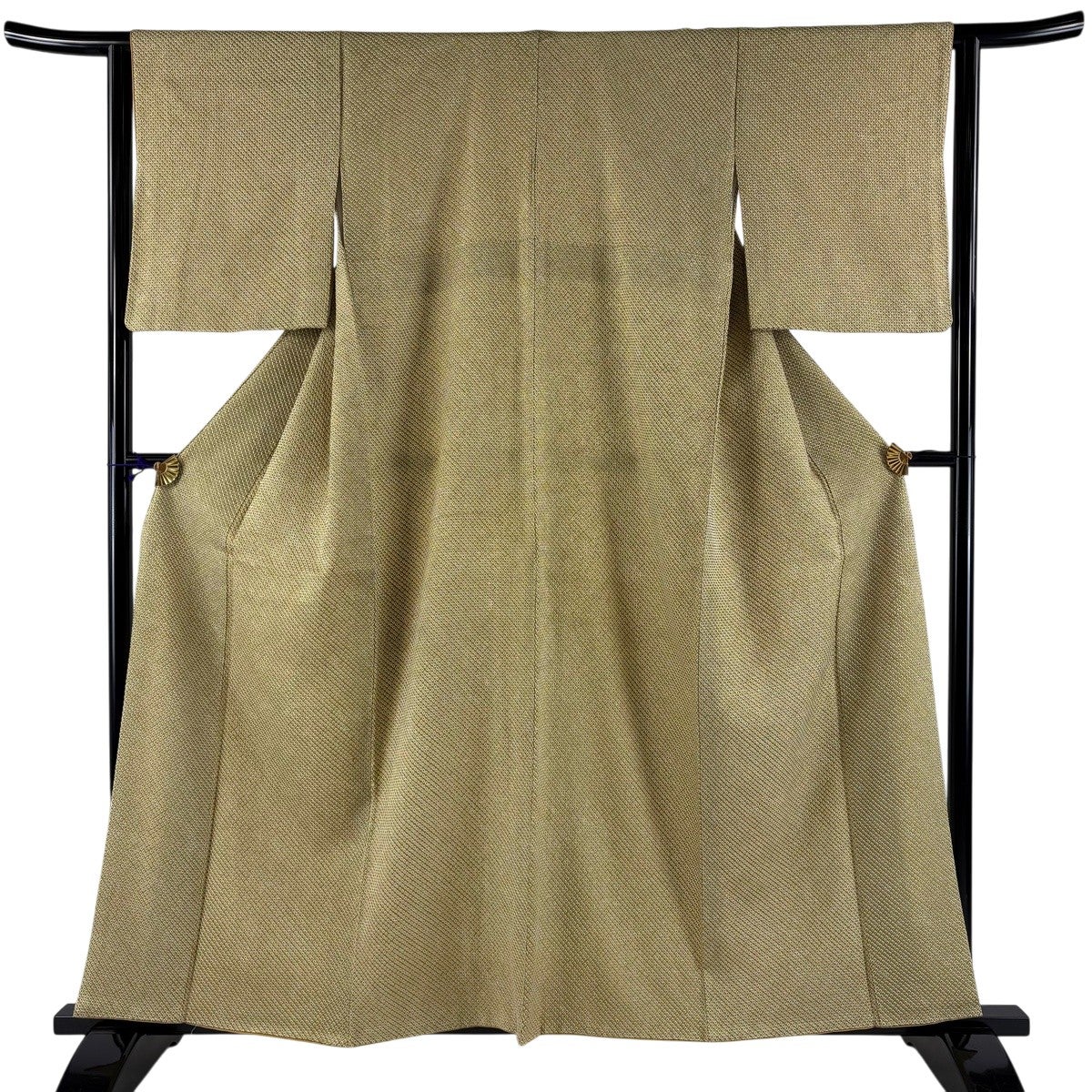 美品】 小紋 身丈155cm 裄丈63.5cm S 袷 草花 金彩 灰紫 正絹 秀品