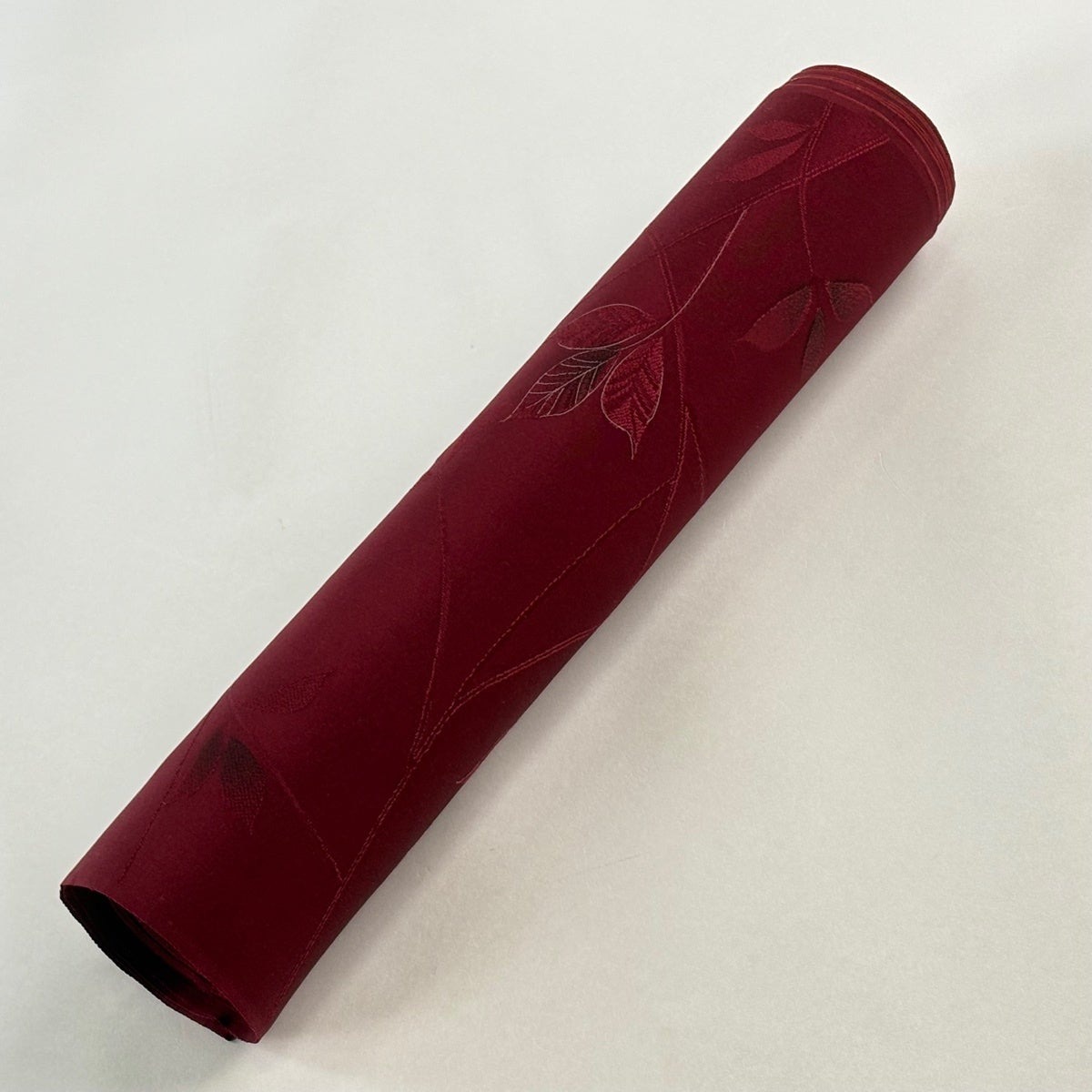 反物 優品 羽尺 羽織 和装コート 葉柄 えんじ色 正絹｜中古・古着