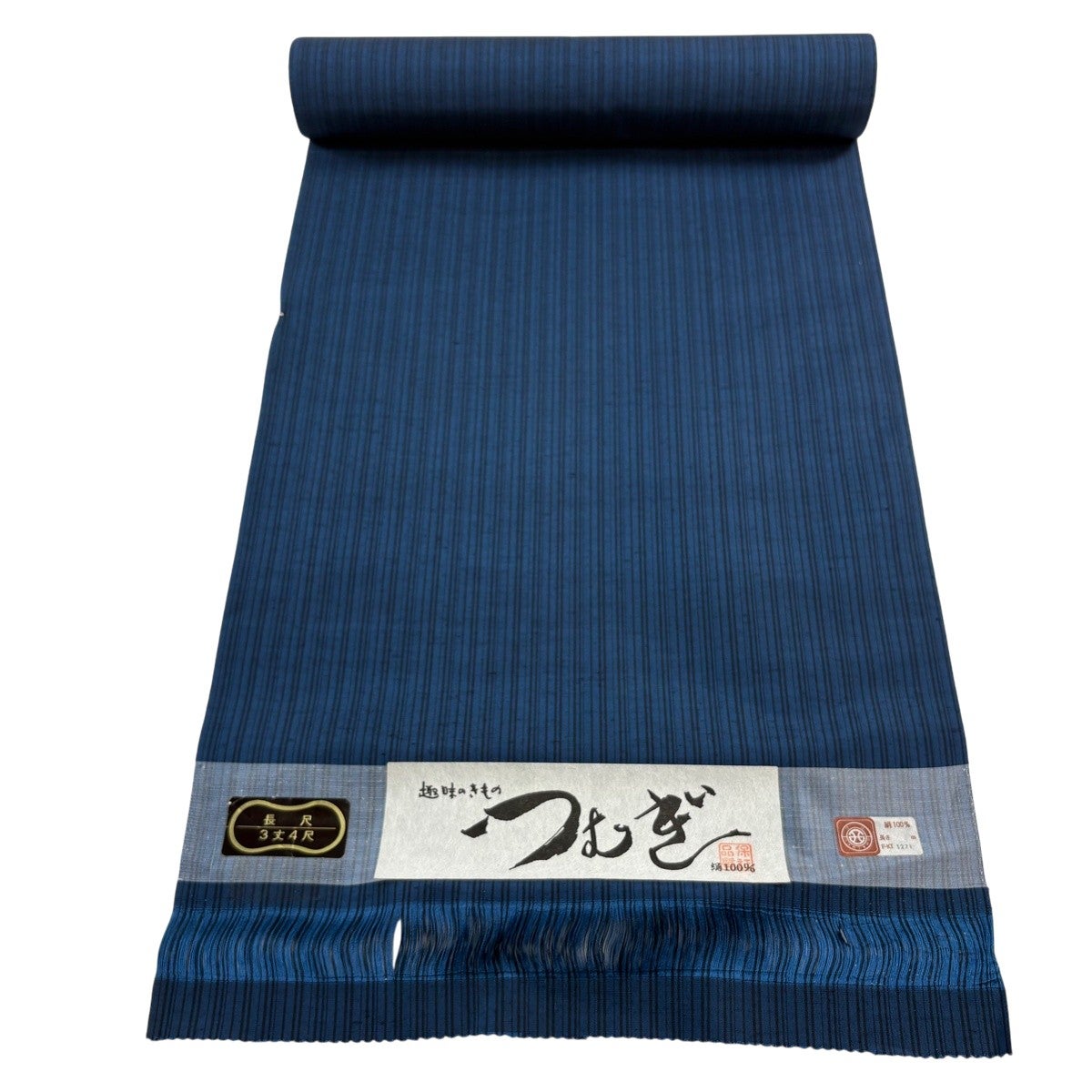 反物 秀品 紬 純泥 段縞 草花 焦茶色 正絹｜中古・古着・リサイクル