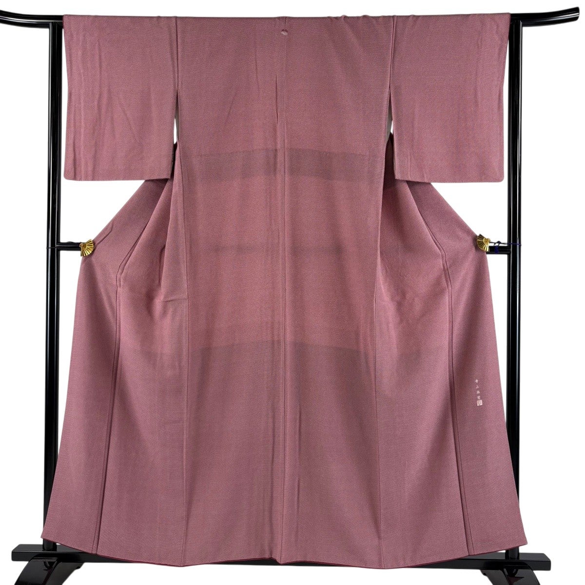 紬 身丈159.5cm 裄丈61.5cm 正絹 秀品 【中古】 紬 身丈159.5cm 裄丈61.5cm S 袷 華文 幾何学 えんじ色 正絹 優品