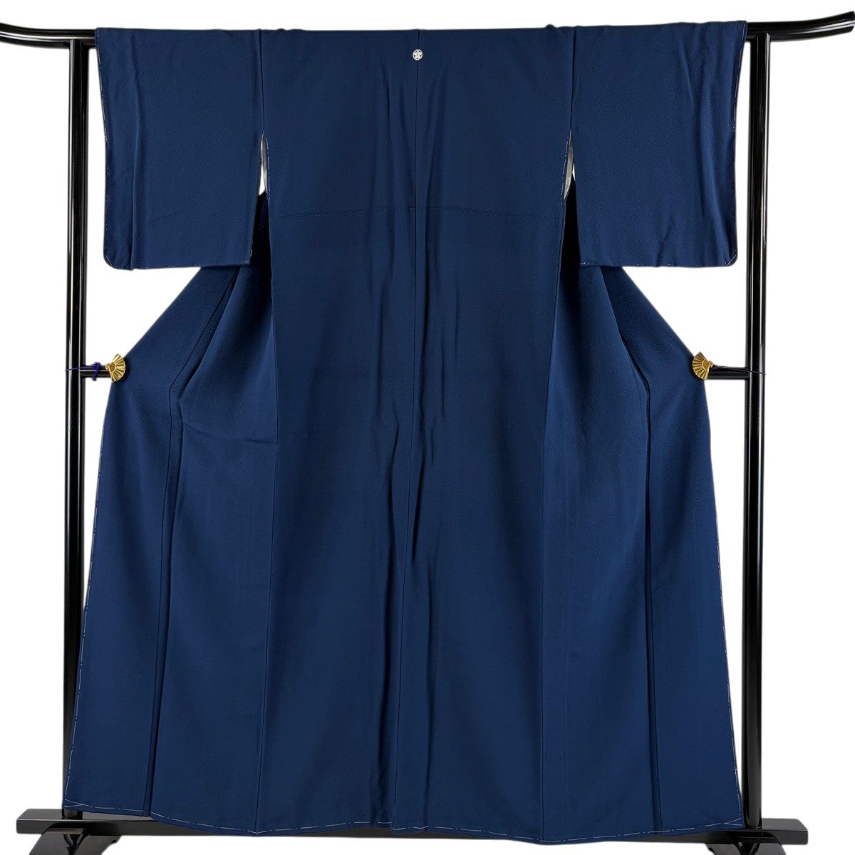 色無地 身丈156.5cm 裄丈62cm S 袷 紺色 正絹 優品 一つ紋｜中古・古着
