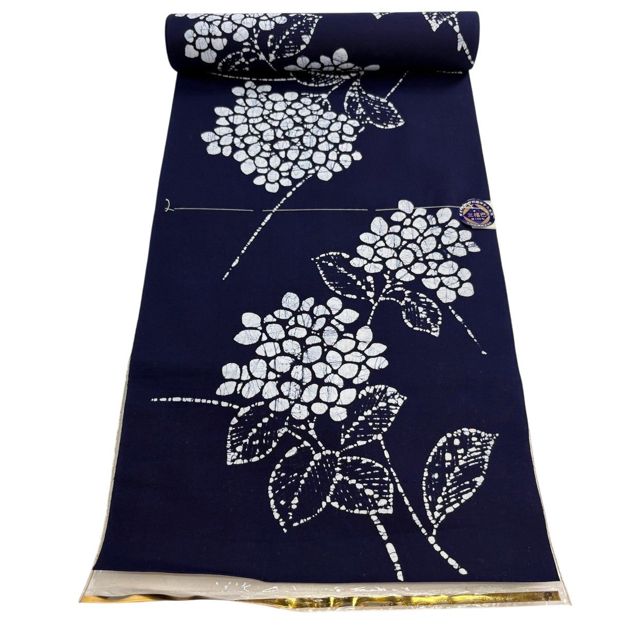 反物 優品 浴衣 紫陽花 紺色 綿｜中古・古着・リサイクル着物通販