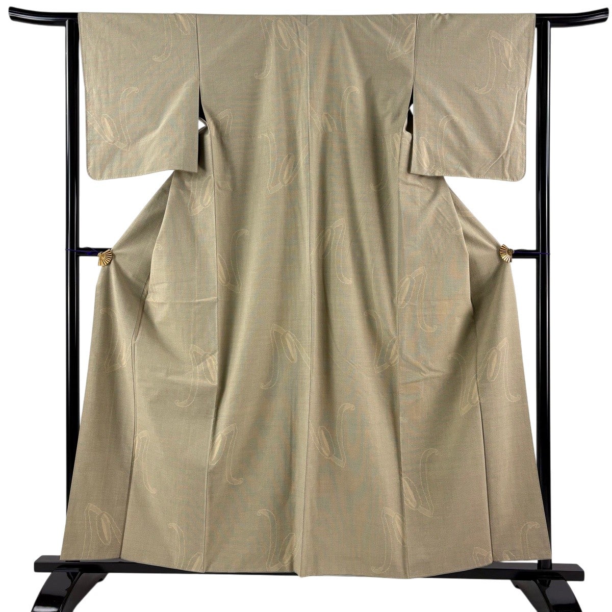 【美品】 紬 身丈159cm 裄丈61cm 正絹 名品 【中古】 美品】 紬 身丈152cm 裄丈61cm S 単衣 燕 絣柄 クリーム 正絹 秀品
