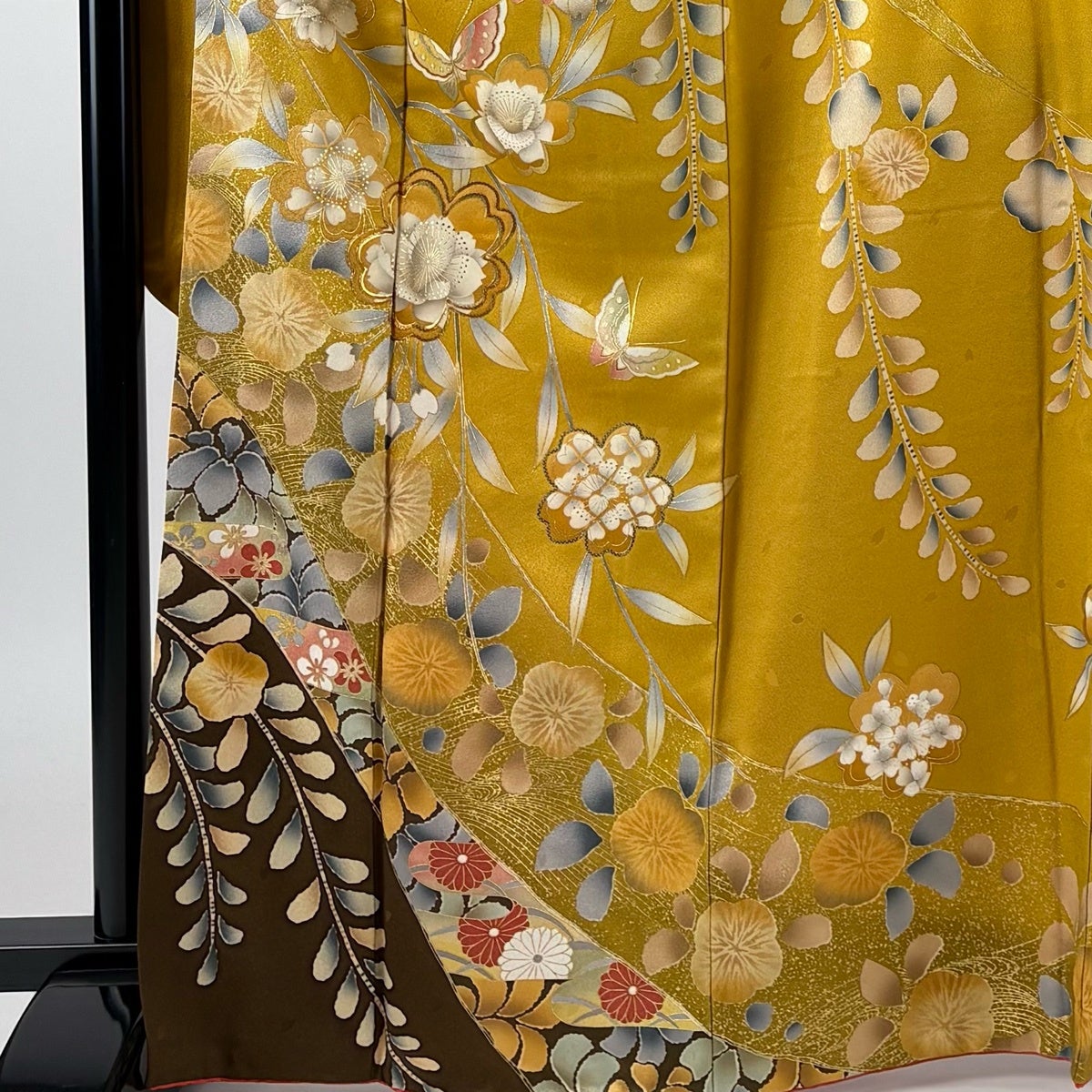 振袖フルセット 身丈156裄65 金彩 赤茶 グレー 金駒刺繍 逸品 miyagawa-kimono_sb12404
