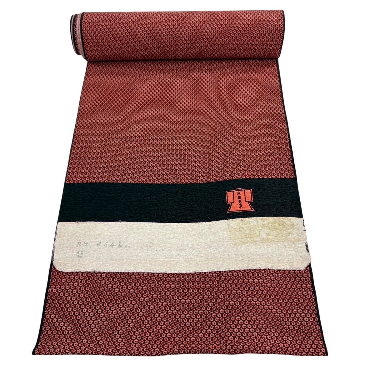 反物 秀品 紬 市松 ぼかし柄 茶色 正絹｜中古・古着・リサイクル着物
