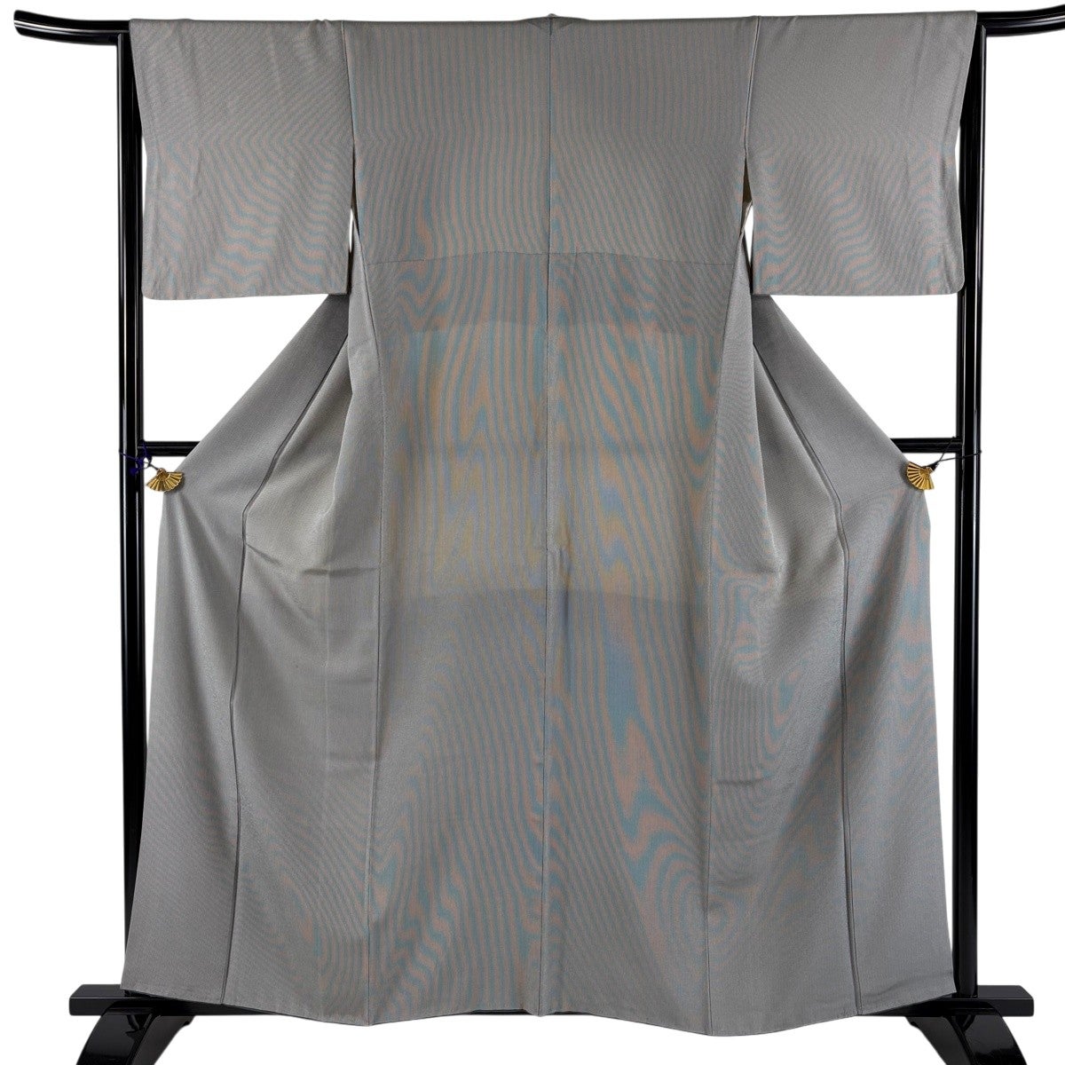 江戸小紋 身丈159cm 裄丈64.5cm M 袷 万筋 灰色 正絹 秀品｜中古・古着