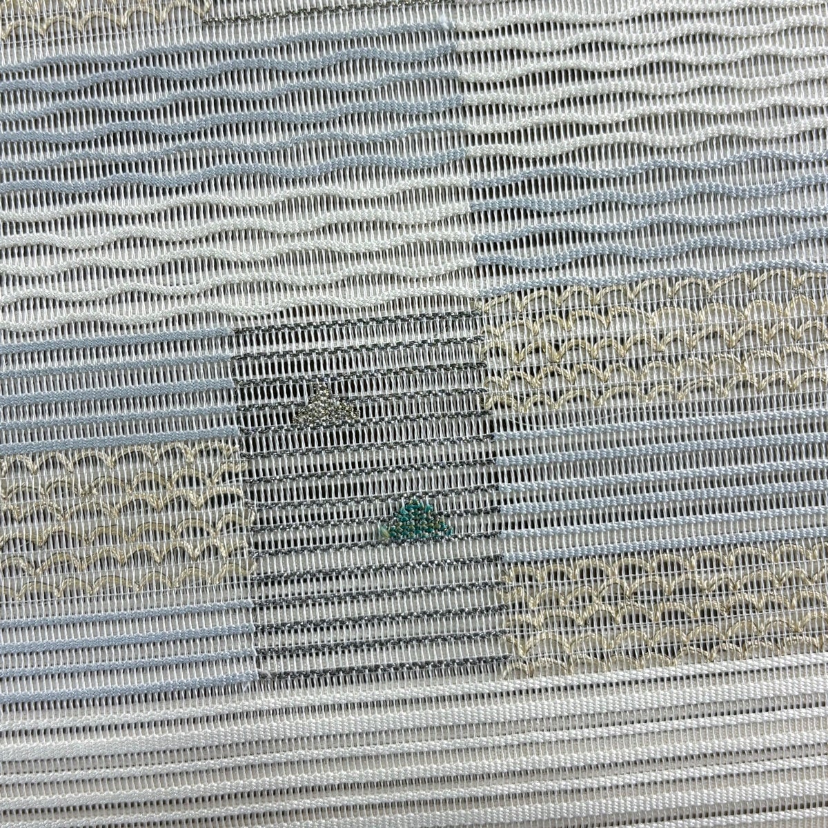 名古屋帯 秀品 夏帯 絽 八寸名古屋帯 松葉仕立て よろけ縞 金銀糸