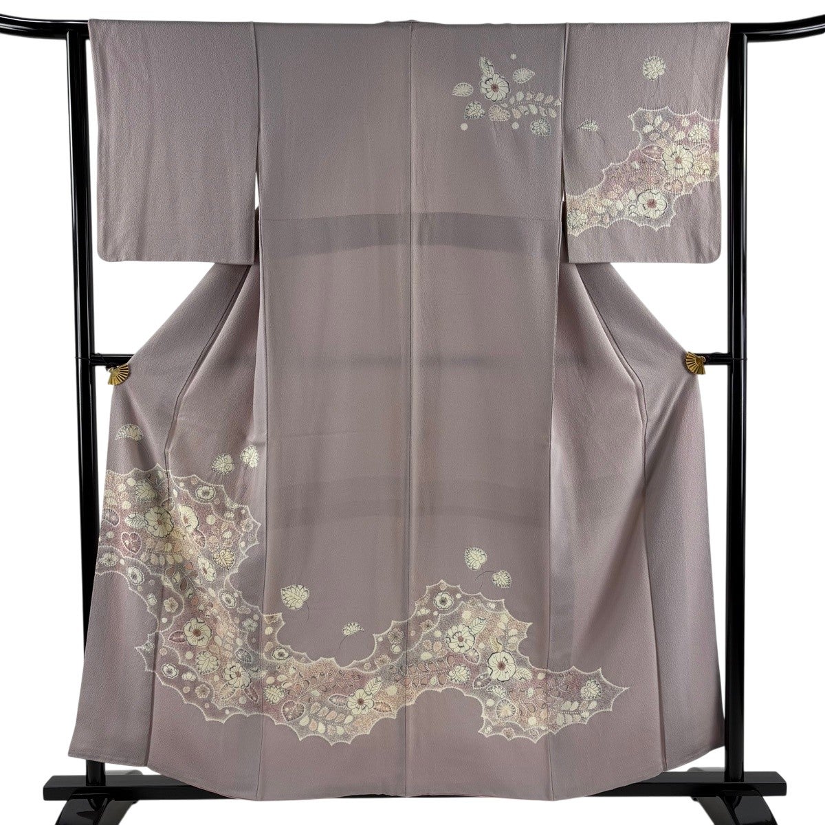 ★専用★美品 訪問着 辻が花 縮緬地 トールサイズ 身丈168cm 裄丈69 訪問着 身丈158cm 裄丈63cm S 袷 辻が花柄 流水 絞り 灰紫 正絹 秀品
