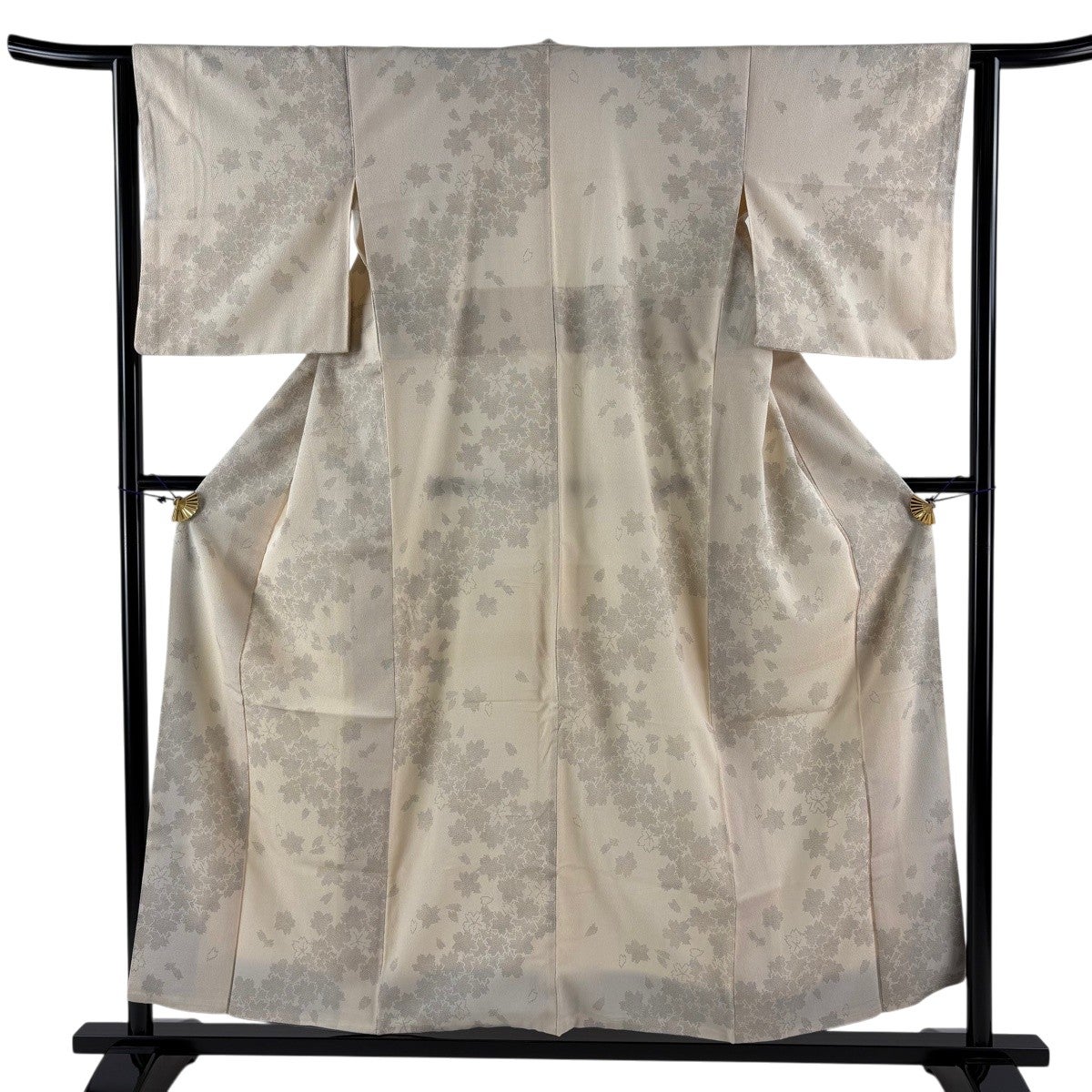 【美品】 小紋 身丈154cm 裄丈62cm 正絹 秀品 【中古】 美品 小紋 身丈154cm 裄丈62cm S 袷 草花 ぼかし 薄茶色 正絹 秀品
