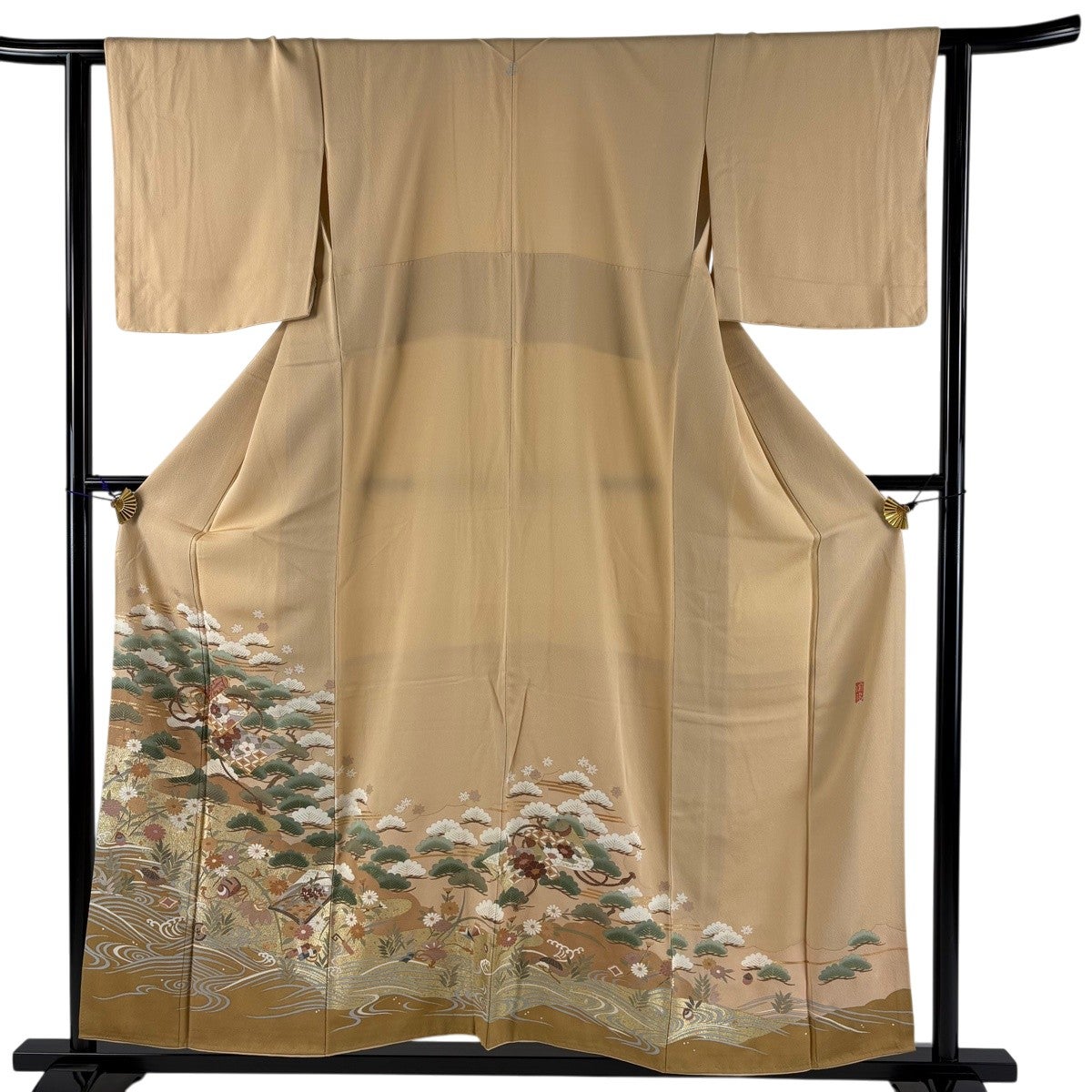 色留袖 身丈161.5cm 裄丈67.5cm 正絹 秀品 【中古】 リサイクル着物】色留袖 身丈160～164cm 裄丈65cm 袷 しつけ糸付き 未