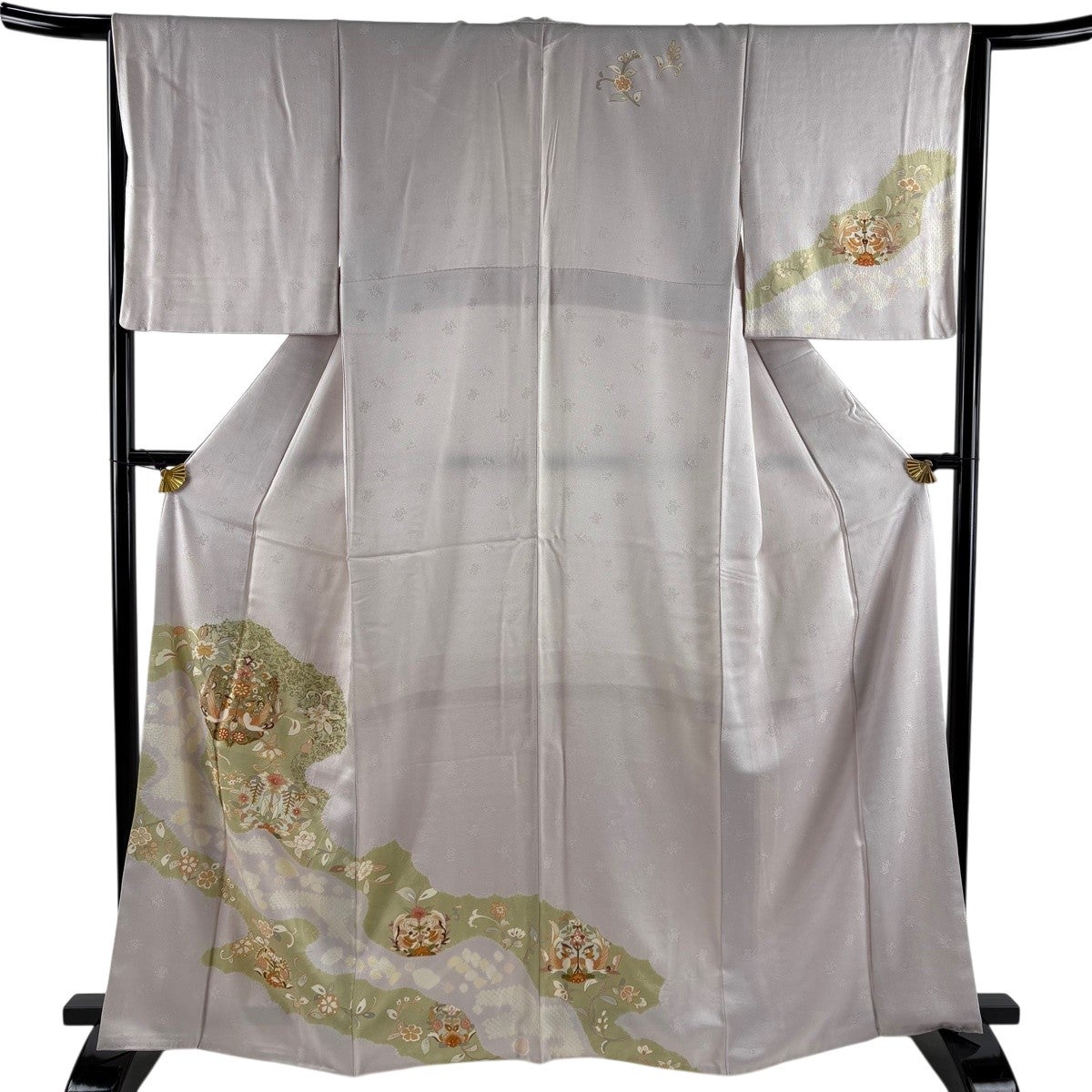 訪問着 身丈163.5cm 裄丈67cm M 袷 鳳凰 松竹梅 金彩 染め分け 薄