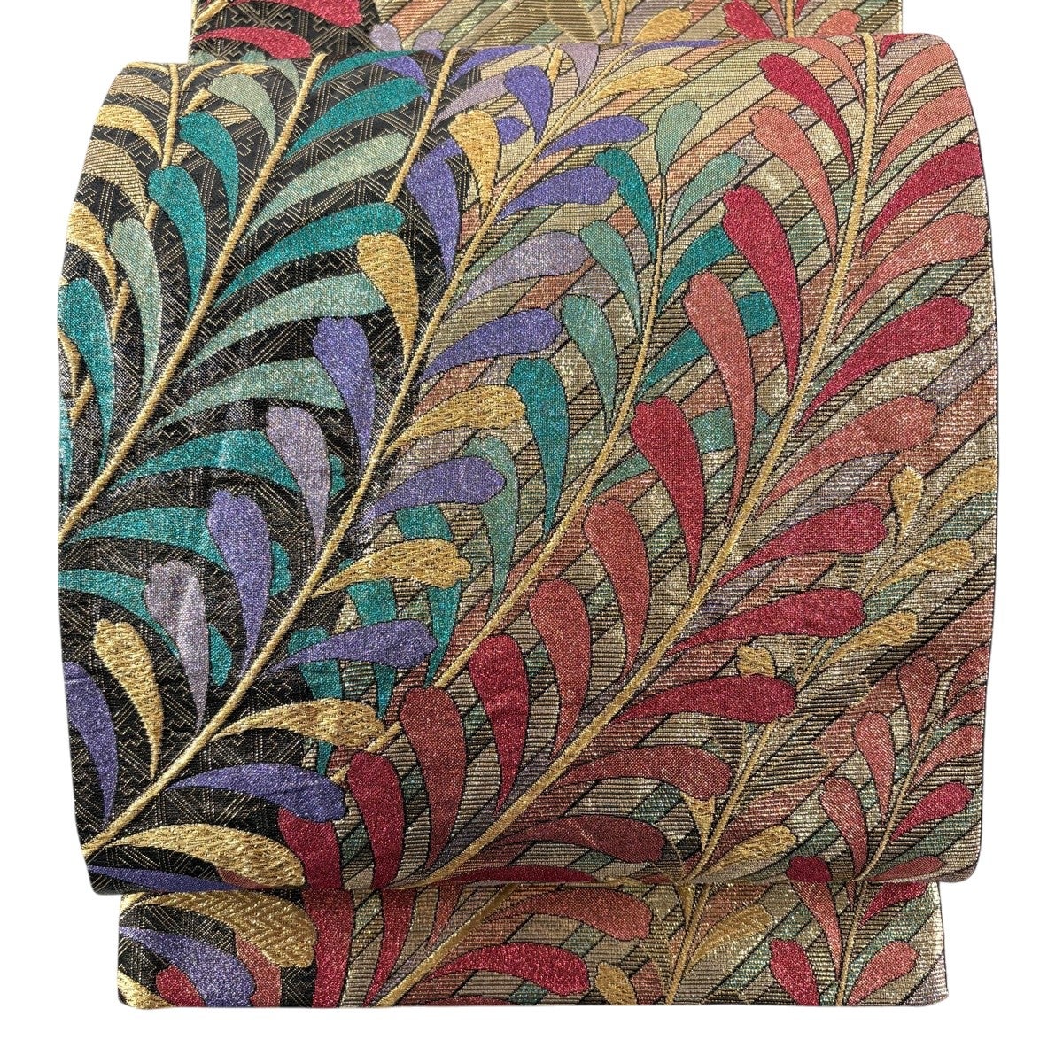 袋帯 秀品 桜 蝶 金糸 箔 黒 六通 正絹|中古・古着・リサイクル着物 袋帯 秀品 桜 蝶 金糸 箔 黒 六通 正絹|中古・古着・リサイクル着物