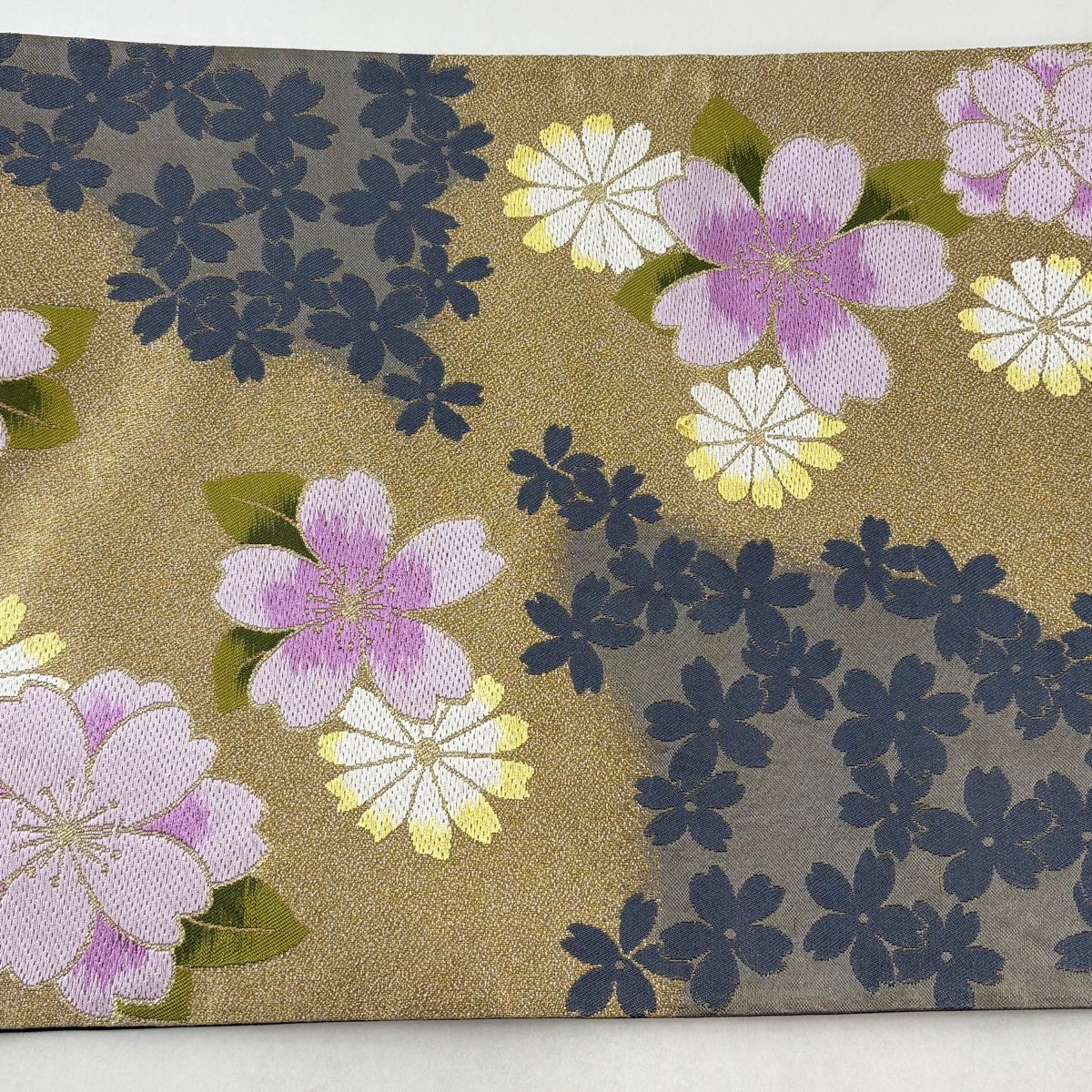 袋帯 秀品 桜 花 金糸 金色 六通 正絹｜中古・古着・リサイクル着物