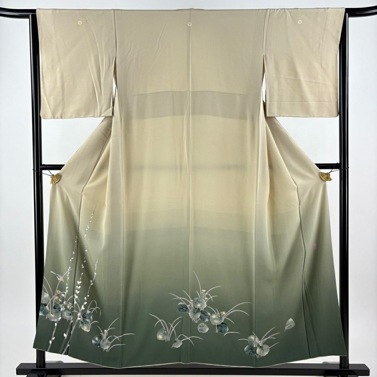 美品】 付下げ 身丈159cm 裄丈64.5cm M 袷 名古屋帯セット 華文 草花